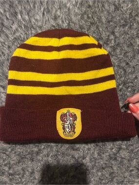 Gryffindor Stripe Kids Knit Beanie - Maroon & Yellow